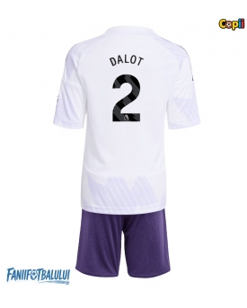 Manchester United Diogo Dalot #2 Echipament de Fotbal Replică 2025-26 Copii Deplasare (+ Șorturi)